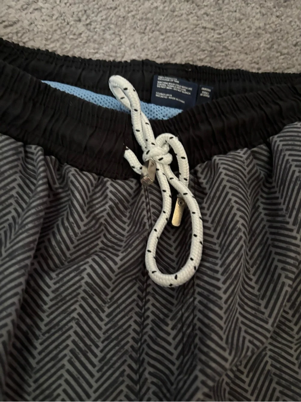 Men's Southern Marsh Black Herringbone Drawstring Shorts